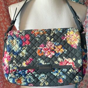 Vera Bradley Dark Floral Quilted Shoulder Bag